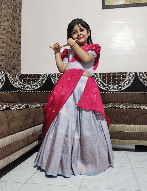 kids elegent lehenga softy silk  Affordable kids wear suppliers in Bangalore